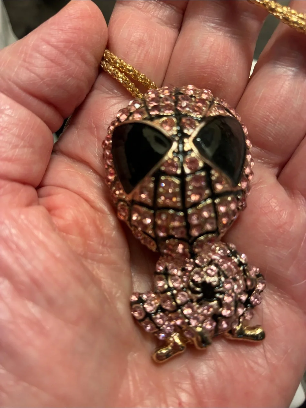 Spider-Woman Pink Pendant and Brooch combo w/chain